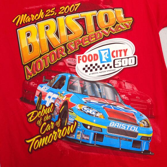Bristol Motor Speedway 2007 Crew Neck Short Sleeve Racing Shirt Mens Size M Red - Picture 5 of 10